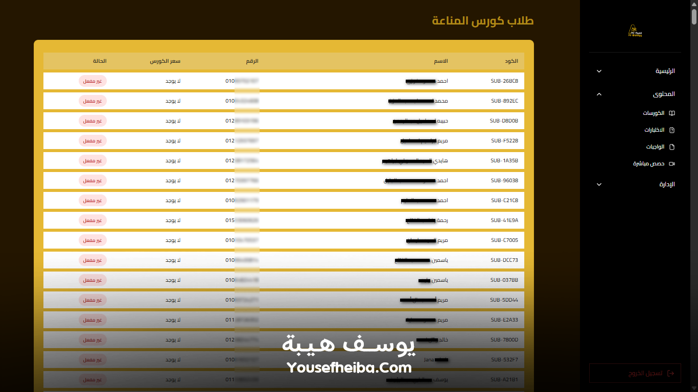 منصة مستر بيولوجي التعليمية – نظام باك إند متكامل مكوّن من 95 API يغطي جميع وظائف المنصة التعليمية.