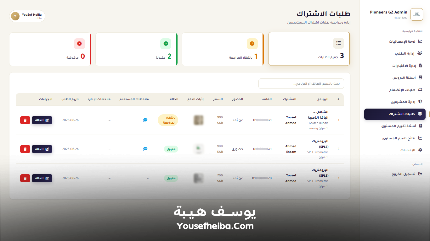 Pioneers GZ – منصة رقمية متكاملة لتأهيل الصيادلة لسوق العمل السعودي وإدارة رحلة التدريب والاختبارات والاعتماد المهني بواجهة Prometric الاحترافية