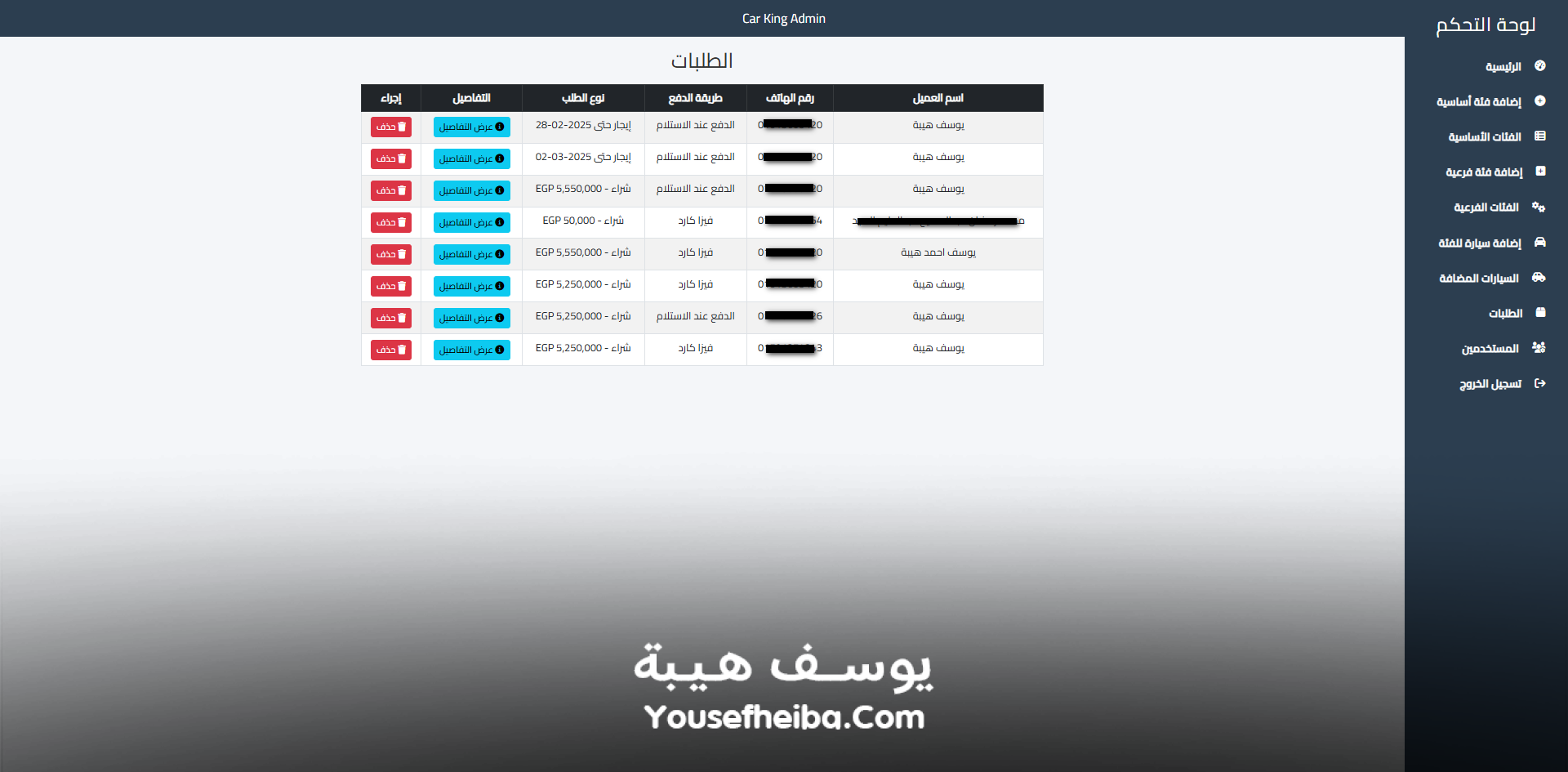 Car King - منصة معرض سيارات إلكتروني متكامل لبيع وتأجير السيارات.